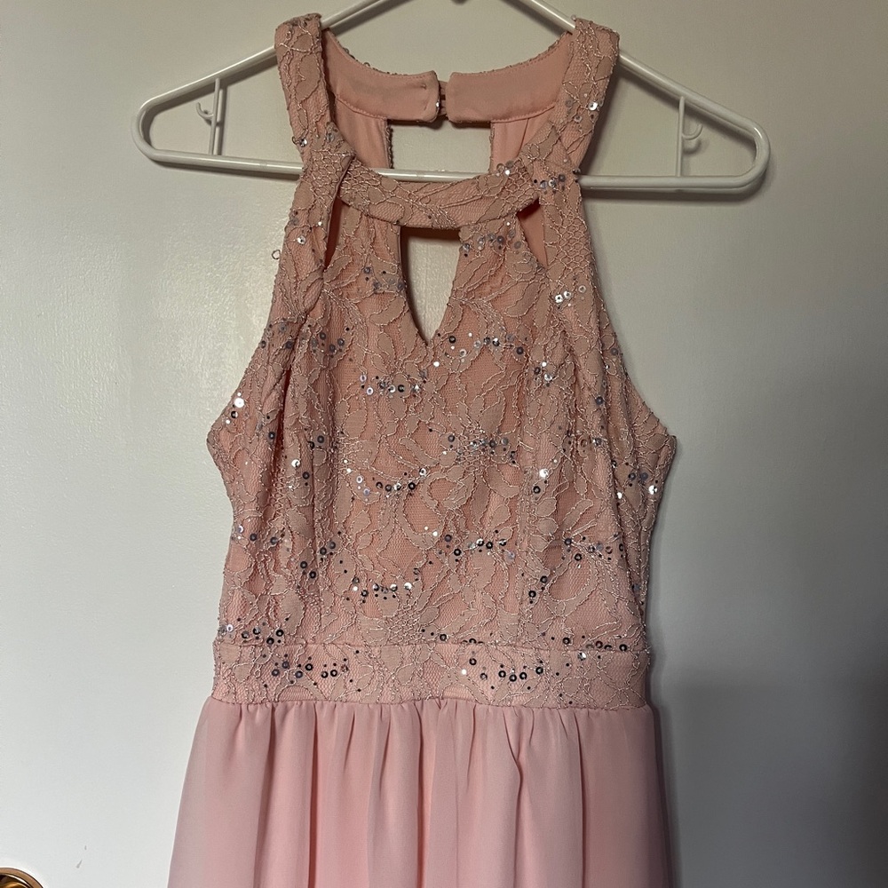 Specklers Blush Pink Sequin Formal Dress